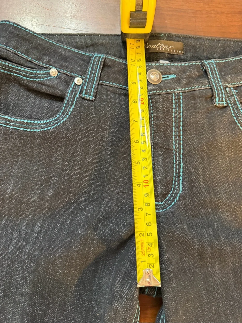 VTG Y2K Black Denim CACHE Contour Collection Sz 10 TALL, Flare Bottom Like New
